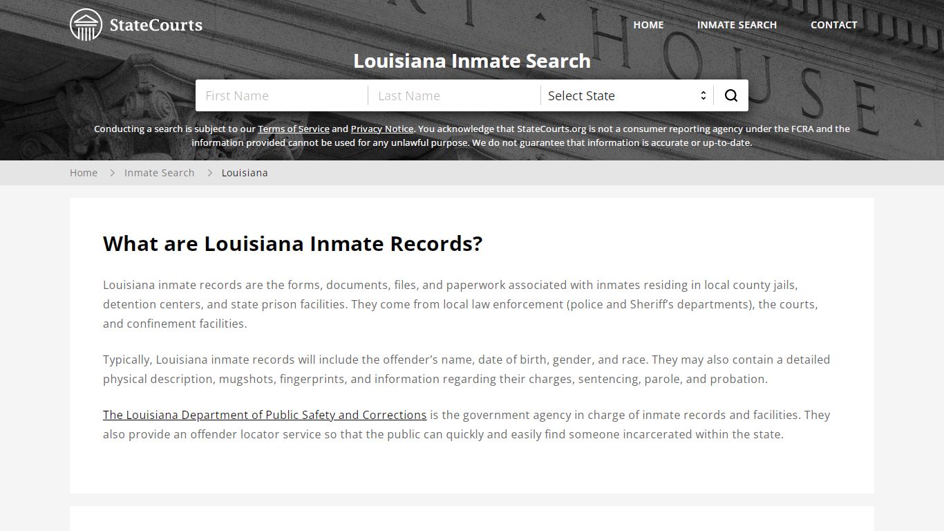 Louisiana Inmate Search, Prison and Jail Information - StateCourts